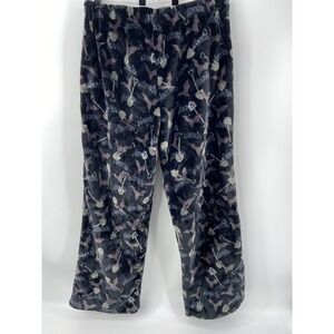 Ditch LA Pants Mens 2XL Black Bat Shovel Camo Cozy Loungewear Sweatpants Goth
